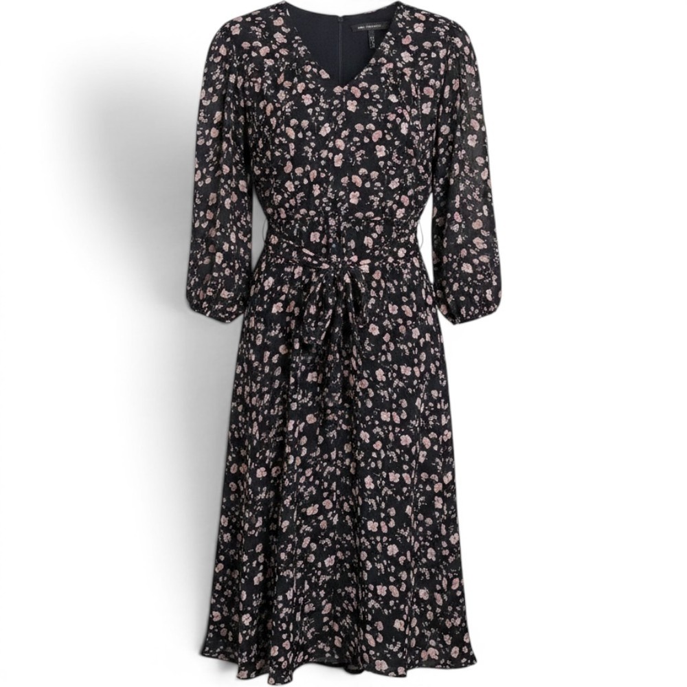 Lane Bryant‎ Womens Cottagecore Midi Dress Polyester Floral Tie Waist 20 Boho